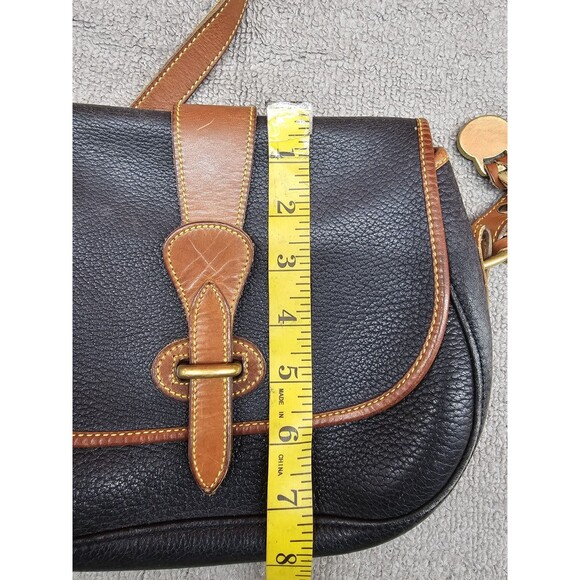 Dooney & Bourke Vintage All Weather Leather Crossbody Black Brown Made in USA - Picture 3 of 8